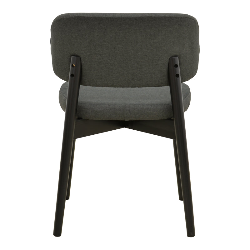 Chair Siena Black Fabric and Rubberwood 48x50x81