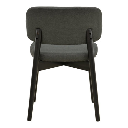 Chair Siena Black Fabric and Rubberwood 48x50x81