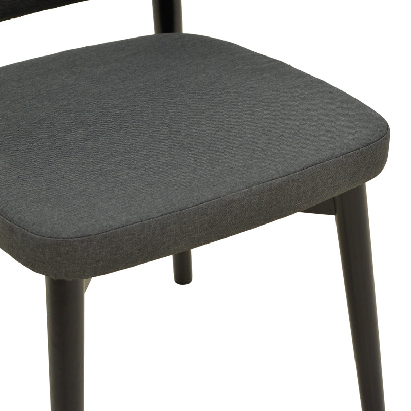 Chair Siena Black Fabric and Rubberwood 48x50x81