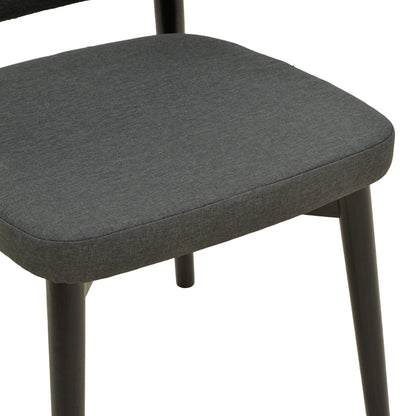 Chair Siena Black Fabric and Rubberwood 48x50x81