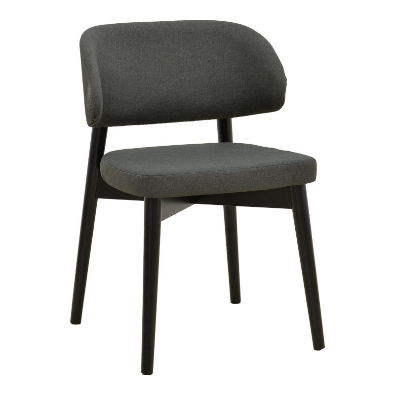 Chair Siena Black Fabric and Rubberwood 48x50x81