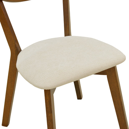 Chair Canon Walnut Rubberwood Ecru Fabric 43x52x83,5