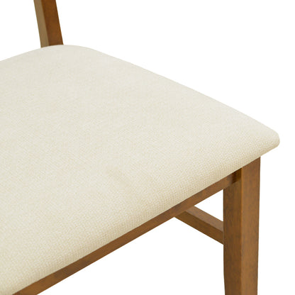 Καρέκλα Raffles Καρυδί Rubberwood με PE Rattan και Εκρού Ύφασμα 47x48x83.5