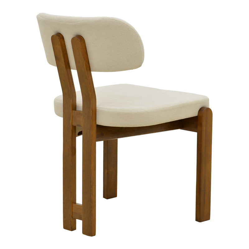 Καρέκλα Genoa Καρυδί Rubberwood και Εκρού Ύφασμα 50x43x82