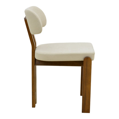 Καρέκλα Genoa Καρυδί Rubberwood και Εκρού Ύφασμα 50x43x82
