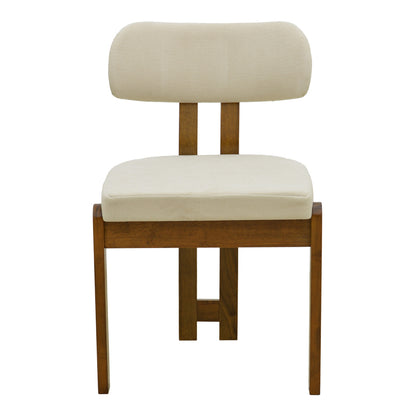 Καρέκλα Genoa Καρυδί Rubberwood και Εκρού Ύφασμα 50x43x82
