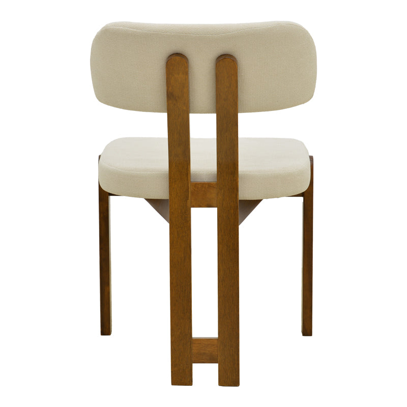 Καρέκλα Genoa Καρυδί Rubberwood και Εκρού Ύφασμα 50x43x82
