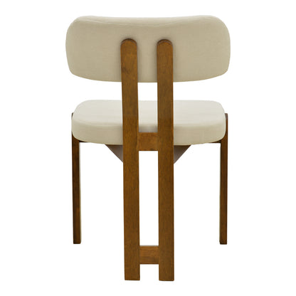 Καρέκλα Genoa Καρυδί Rubberwood και Εκρού Ύφασμα 50x43x82