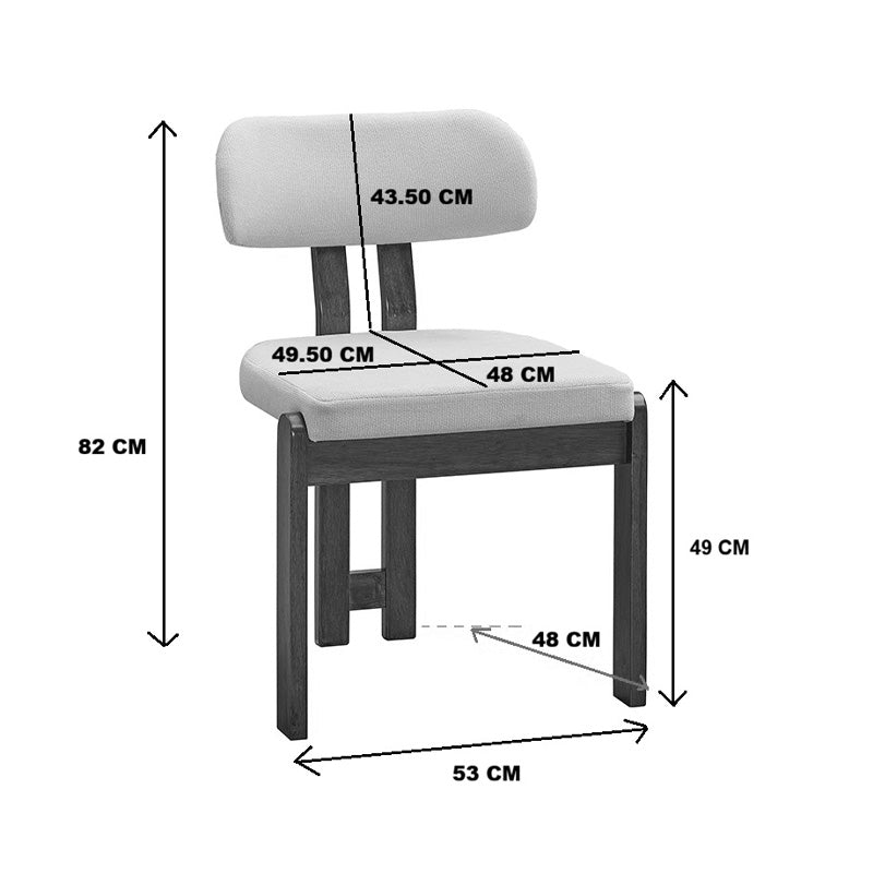 Καρέκλα Genoa Καρυδί Rubberwood και Εκρού Ύφασμα 50x43x82