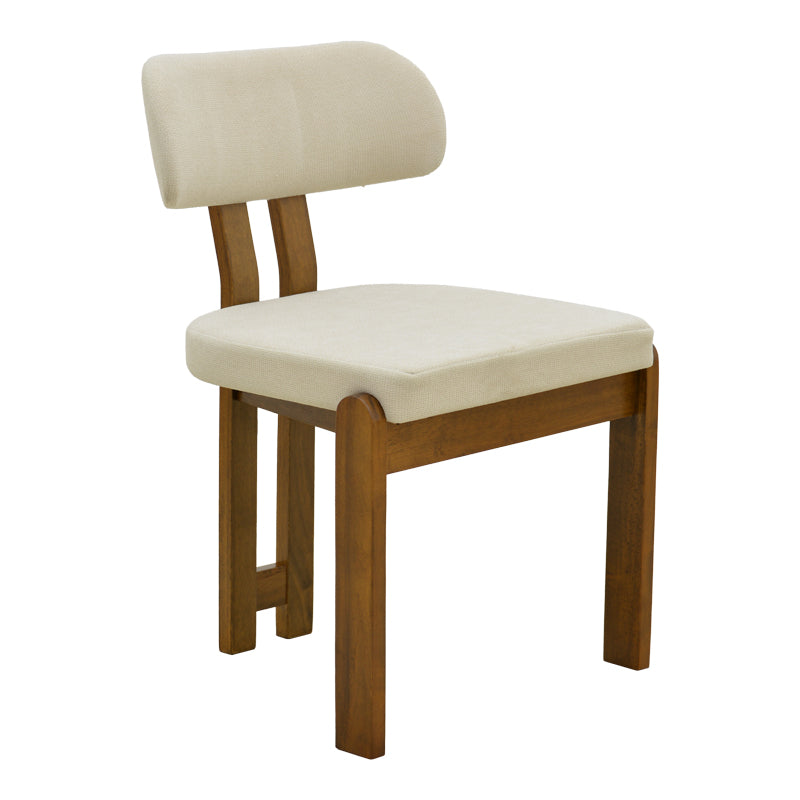 Καρέκλα Genoa Καρυδί Rubberwood και Εκρού Ύφασμα 50x43x82