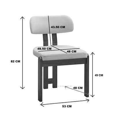 Καρέκλα Genoa Sonoma Rubberwood και Μπεζ Ύφασμα 50x43x82
