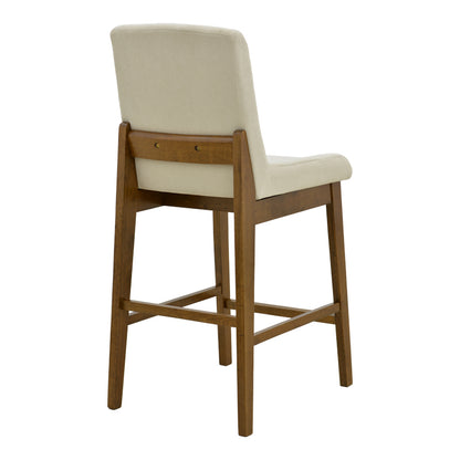 Σκαμπό Μπαρ Dalby Καρυδί Rubberwood και Εκρού Ύφασμα 50x45x102,5