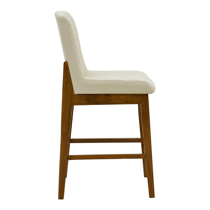 Σκαμπό Μπαρ Dalby Καρυδί Rubberwood και Εκρού Ύφασμα 50x45x102,5