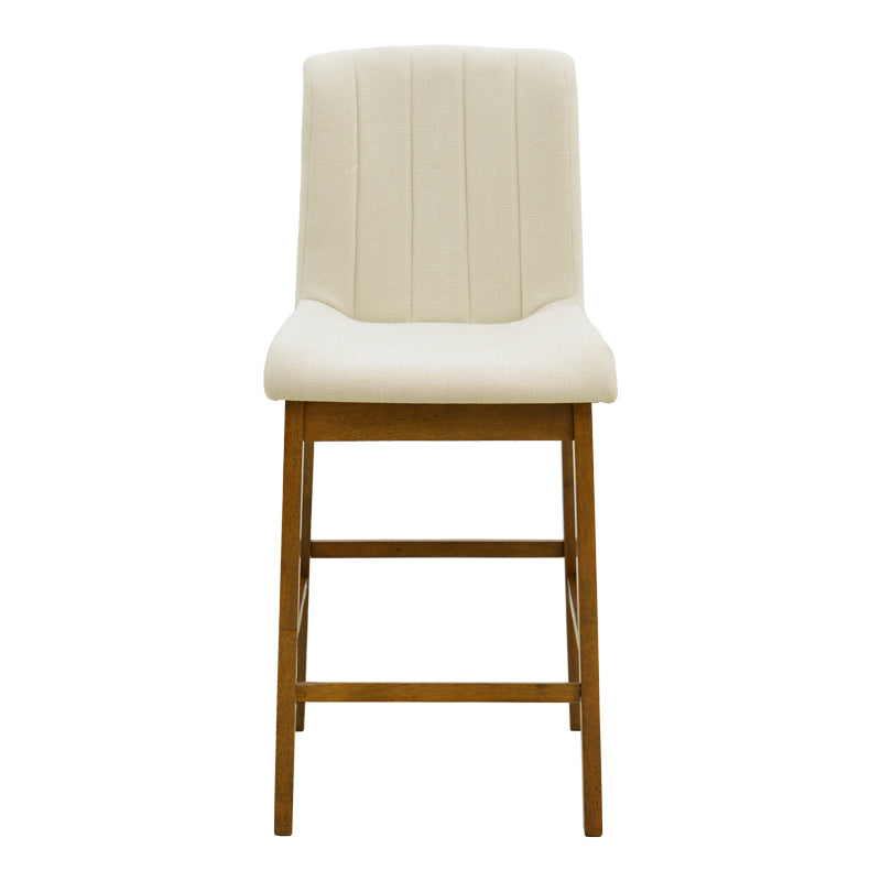 Σκαμπό Μπαρ Dalby Καρυδί Rubberwood και Εκρού Ύφασμα 50x45x102,5