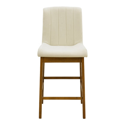 Σκαμπό Μπαρ Dalby Καρυδί Rubberwood και Εκρού Ύφασμα 50x45x102,5