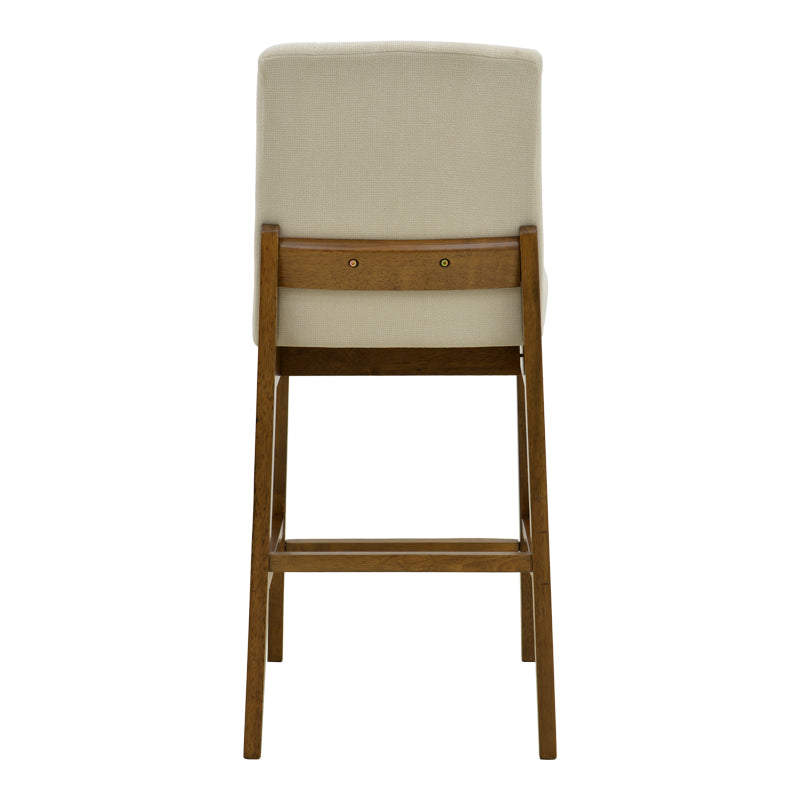 Σκαμπό Μπαρ Dalby Καρυδί Rubberwood και Εκρού Ύφασμα 50x45x102,5