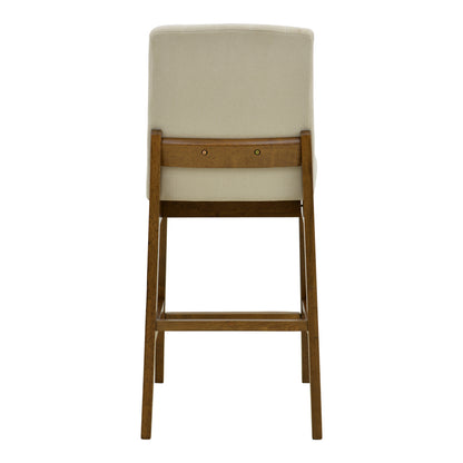 Σκαμπό Μπαρ Dalby Καρυδί Rubberwood και Εκρού Ύφασμα 50x45x102,5
