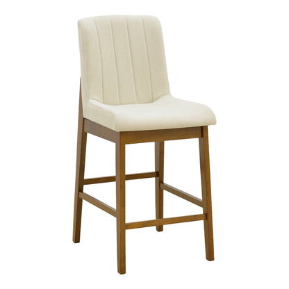 Σκαμπό Μπαρ Dalby Καρυδί Rubberwood και Εκρού Ύφασμα 50x45x102,5