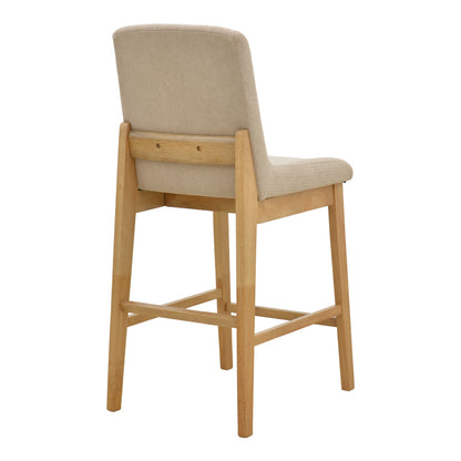Σκαμπό Μπαρ Dalby Sonoma Rubberwood και Μπεζ Ύφασμα 50x45x102,5