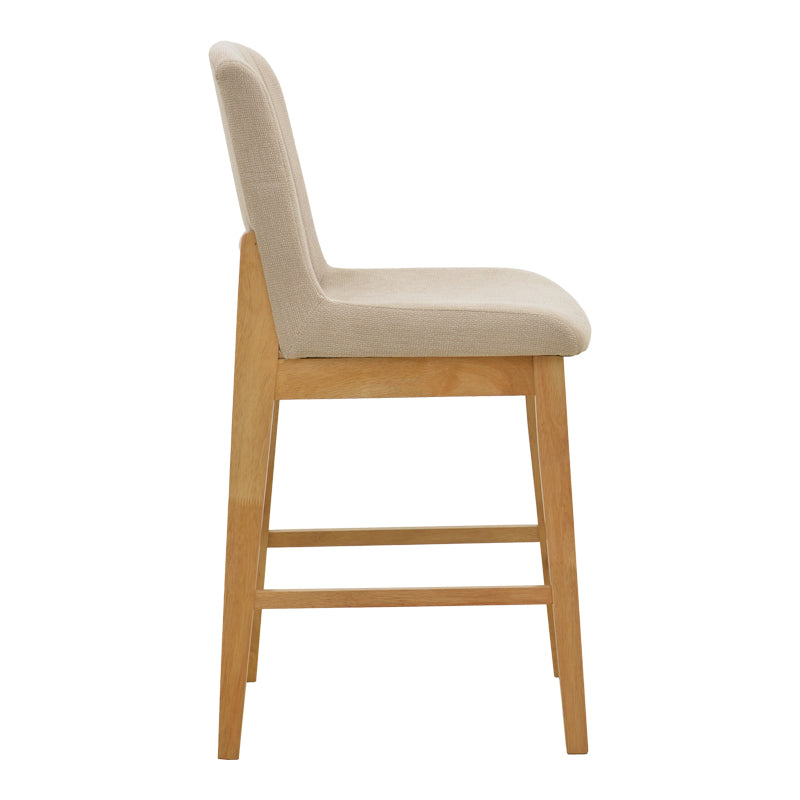 Σκαμπό Μπαρ Dalby Sonoma Rubberwood και Μπεζ Ύφασμα 50x45x102,5