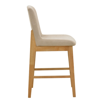 Σκαμπό Μπαρ Dalby Sonoma Rubberwood και Μπεζ Ύφασμα 50x45x102,5