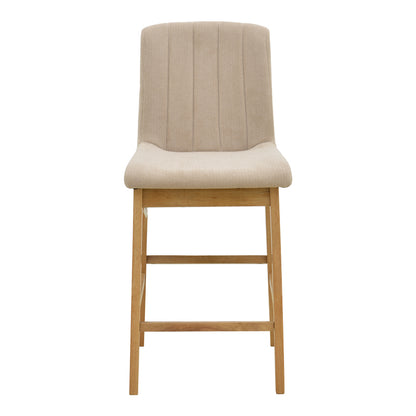 Σκαμπό Μπαρ Dalby Sonoma Rubberwood και Μπεζ Ύφασμα 50x45x102,5