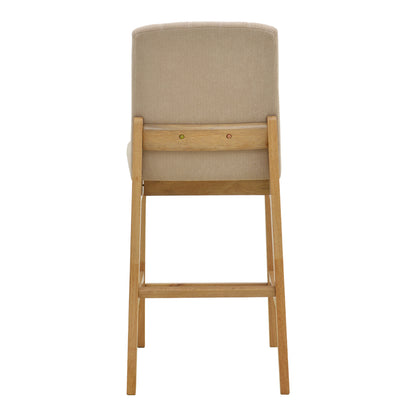Σκαμπό Μπαρ Dalby Sonoma Rubberwood και Μπεζ Ύφασμα 50x45x102,5
