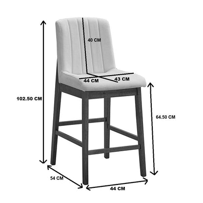 Σκαμπό Μπαρ Dalby Sonoma Rubberwood και Μπεζ Ύφασμα 50x45x102,5