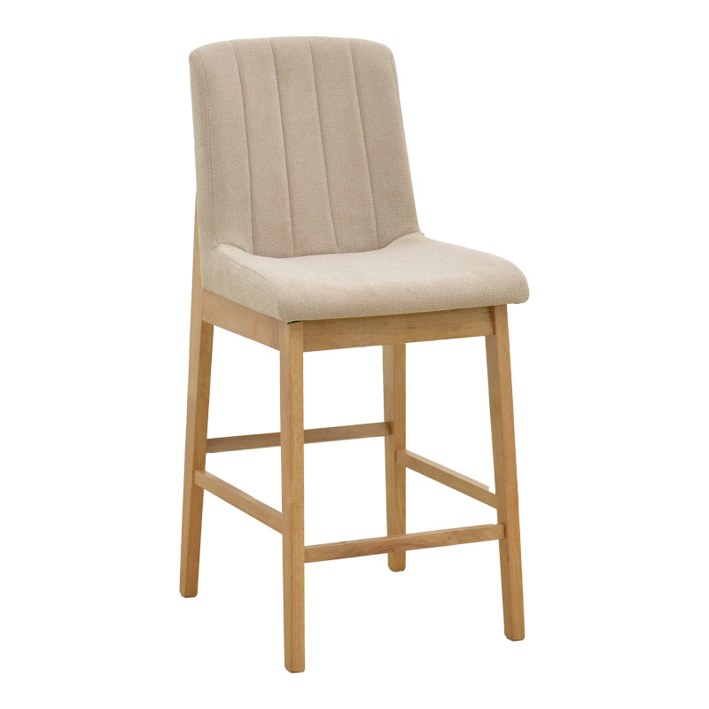 Σκαμπό Μπαρ Dalby Sonoma Rubberwood και Μπεζ Ύφασμα 50x45x102,5