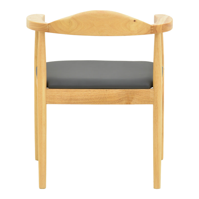 Πολυθρόνα Joube Rubberwood σε Φυσική Απόχρωση με Μαύρο PU Μαξιλάρι 59x48x73