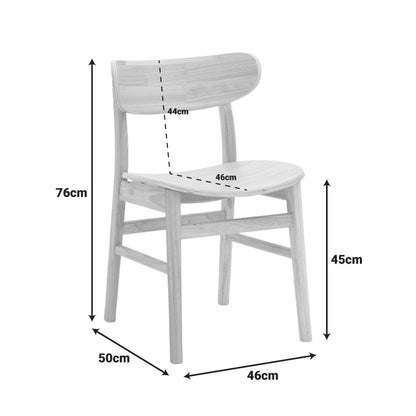 Καρέκλα Lumnia Rubberwood σε Φυσική Απόχρωση 46x50x76