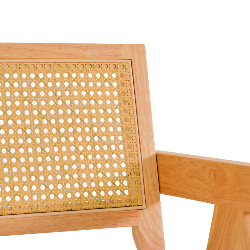 Πολυθρόνα Winslow Rubberwood σε Φυσική Απόχρωση-Ύφασμα Λευκό 51x54x80