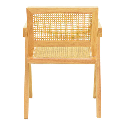 Πολυθρόνα Winslow Rubberwood-Rattan σε Φυσική Απόχρωση 51x54x80