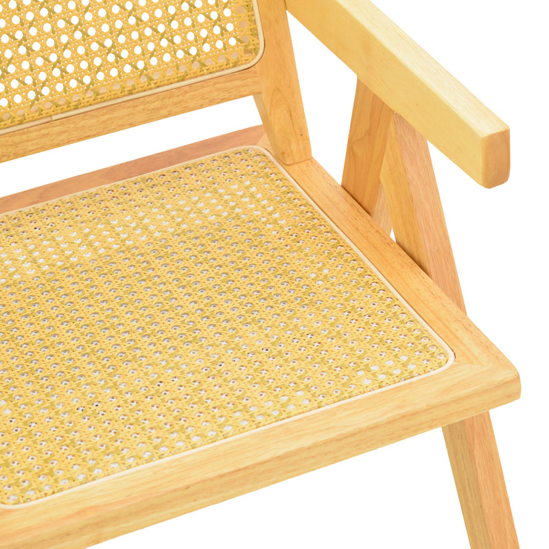 Πολυθρόνα Winslow Rubberwood-Rattan σε Φυσική Απόχρωση 51x54x80