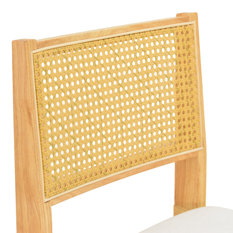 Καρέκλα Winslow Rubberwood σε Φυσική Απόχρωση-Ύφασμα Λευκό 46x58x80