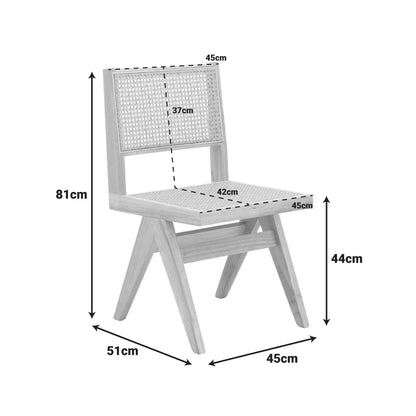 Καρέκλα Winslow Rubberwood-Rattan σε Φυσική Απόχρωση 46x58x80