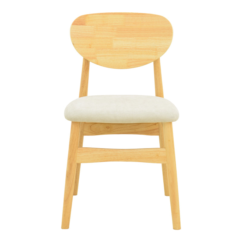 Καρέκλα Cardith Rubberwood-Plywood σε Φυσική Απόχρωση-Ύφασμα Γκρι-Μπεζ 48x51x78