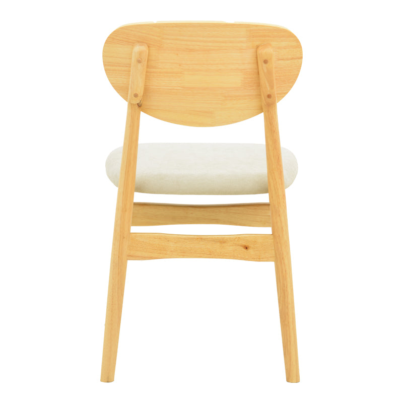 Καρέκλα Cardith Rubberwood-Plywood σε Φυσική Απόχρωση-Ύφασμα Γκρι-Μπεζ 48x51x78