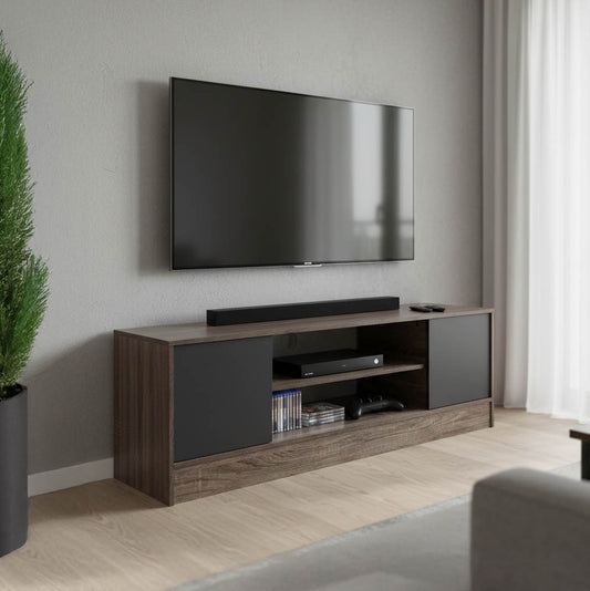 Έπιπλο Τηλεόρασης Sasa σε Oak-Ανθρακί Απόχρωση 120x35x41.5