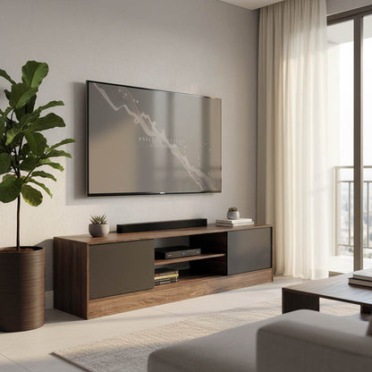 Έπιπλο Τηλεόρασης Sasa I σε Oak-Ανθρακί Απόχρωση 150x35x41.5