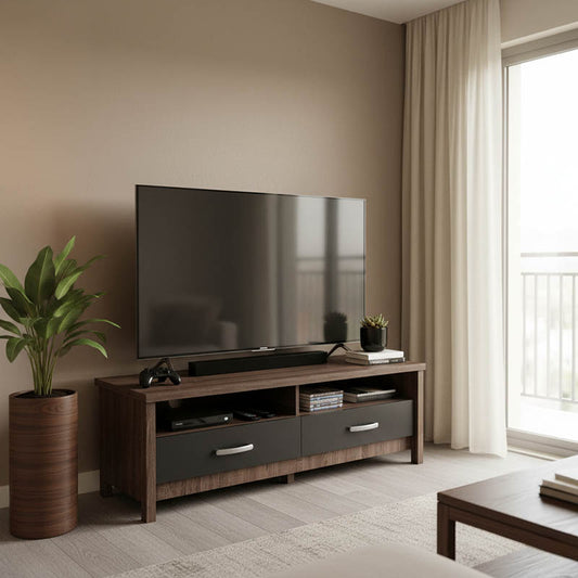 Έπιπλο Τηλεόρασης Podizor σε Oak-Ανθρακί Απόχρωση 120x45x42.5