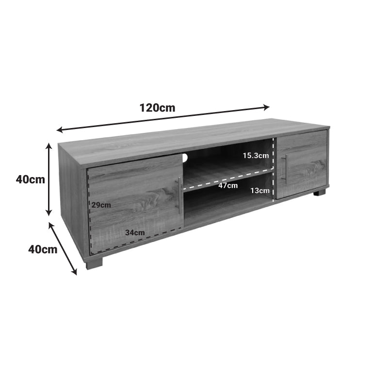 Έπιπλο Τηλεόρασης Serank σε Oak-Ανθρακί Απόχρωση 120x40x40