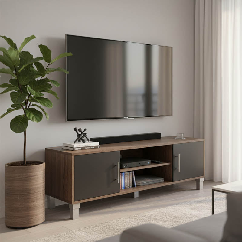 Έπιπλο Τηλεόρασης Serank σε Oak-Ανθρακί Απόχρωση 120x40x40