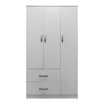 Ντουλάπα Τρίφυλλη με 2 Συρτάρια Lego σε Λευκή Απόχρωση 90x42x180