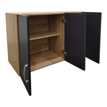 Πατάρι Ντουλάπας Τρίφυλλο Lego σε Sonoma-Ανθρακί Απόχρωση 90x41.5x60