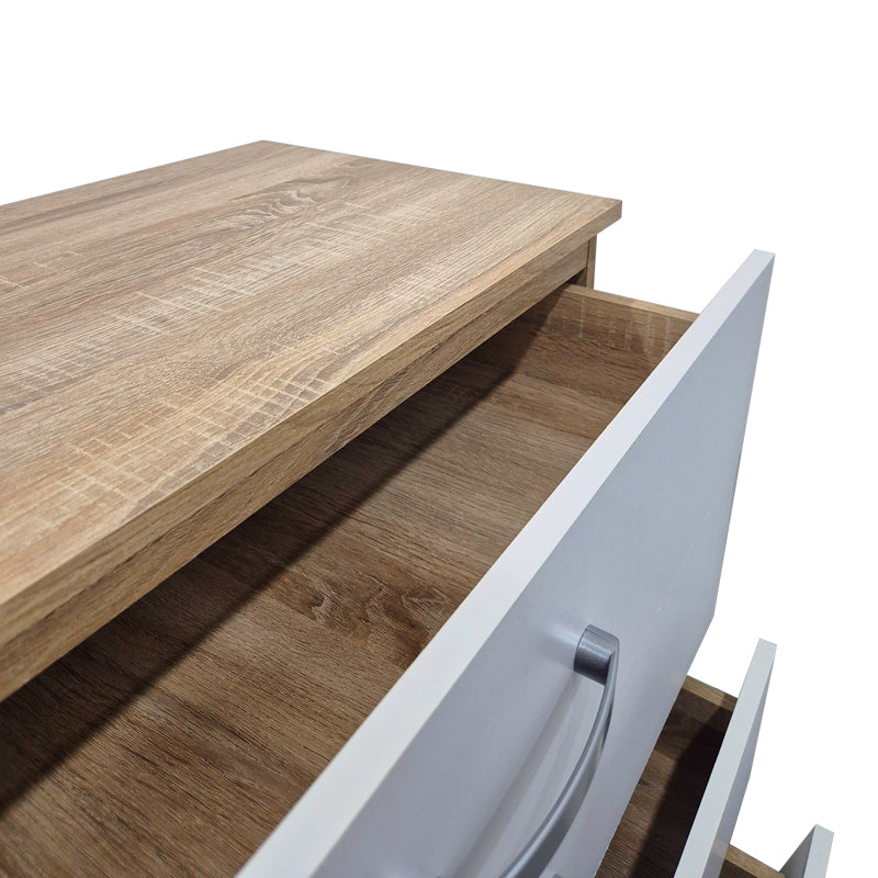 Συρταριέρα Athos σε Sonoma-Λευκή Απόχρωση 80x40x79