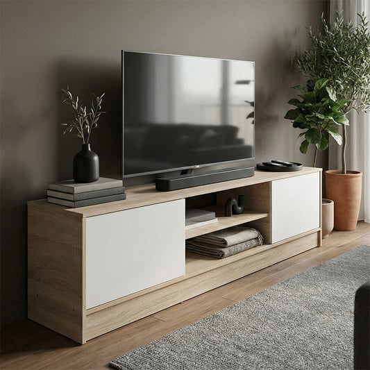 Έπιπλο Τηλεόρασης Sasa Sonoma-Λευκό 150x35x41.5