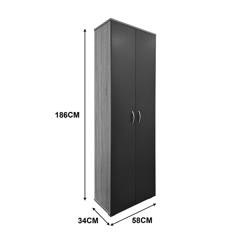 Παπουτσοθήκη-Ντουλάπα Racka Sonoma-Ανθρακί 58x34x186