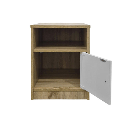 Κομοδίνο Lenea Sonoma-Λευκό 40x40x50