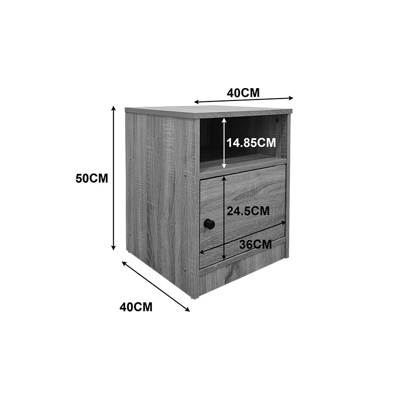 Κομοδίνο Lenea Λευκό 40x40x50
